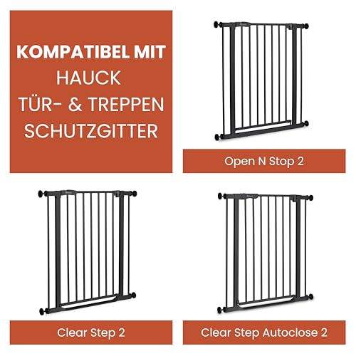 hauck 9cm Verlängerung, Schwarz - Kompatibel mit Kinderschutzgitter Clear Step 2, Open N Stop 2, Autoclose N Stop 2 - Ohne Bohren, Tür- & Treppenschutzgitter Zubehör