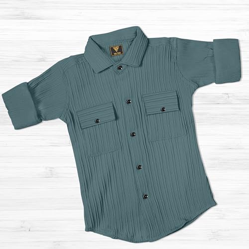 Image of Kids Cotton Blend Half Sleeve Shirt Lightweight Soft Fabric Casual Look Daily Use Summer Style Comfortable Kids Clothing Set
