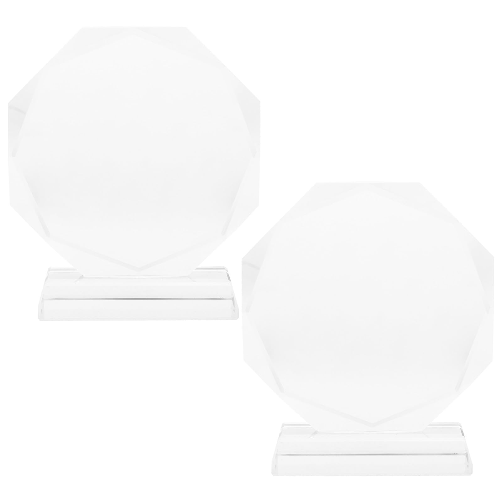 Ipetboom 2 puste kryształowe nagrody: ośmiokątna, przezroczysta szklana tabliczka z trofeum, 100 mm, DIY, znak uznania dla nagrody dla pracownika w konkursie ukończenia szkoły