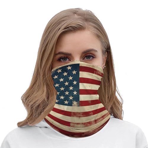 Mascarilla facial cuello transpirable a prueba de viento con diseño de bandera americana vintage USA para hombres y mujeres miniatura 4
