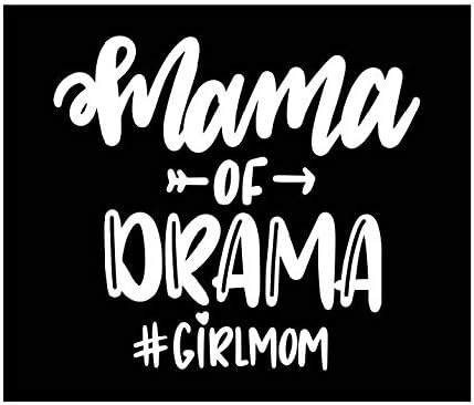 Mama of Drama Vinyl Decal | White | Made in USA by Foxtail Decals | for Car Windows