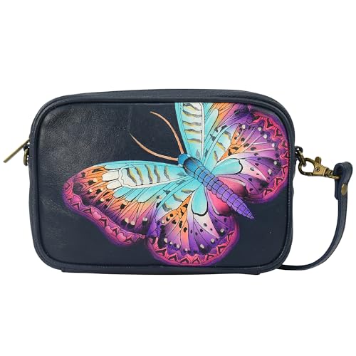 Anna by Anuschka Women's Original Hand-Painted Leather Crossbody Bag