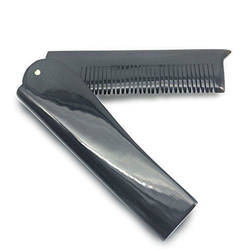 Hair Comb For Men. Real Horn Folding Comb. Handmade Greaser Comb for Pompadours, Comb Over, Slick Back, Travel Comb. Lucky Franc's Brand