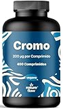 Picolinato de Cromo dosis Óptima - 200mcg – 400 Comprimidos – Vegano y Producido en Alemania – Cromo Picolinato