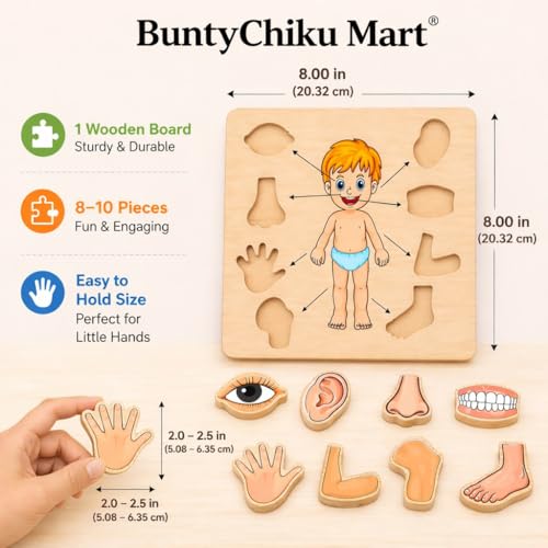 Image of Puzzle Kids Wooden Toys for Kids 3 + Jigsaw Puzzles for Adults Baby Learning Toys Educational Toys Game for Learning Learning Board Parts Anatomy Skeleton - Gift Toys for Boy and Girl