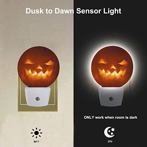 Image of EKOBLA Halloween Pumpkin Night Light, Seasonal Jack-o'-Lantern Night Lights Plug Into Wall with Dusk to Dawn Sensor for Halloween Decor
