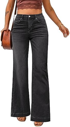 luvamia Wide Leg Jeans for Women High Waist Stretchy Classic Baggy Flare Jeans Denim Pants for Women
