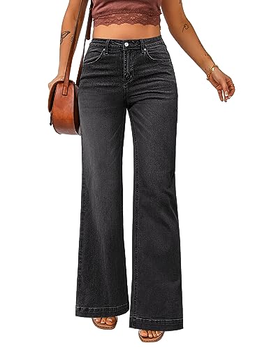 luvamia Wide Leg Jeans for Women High Waist Stretchy Classic Baggy Flare Jeans Denim Pants for Women