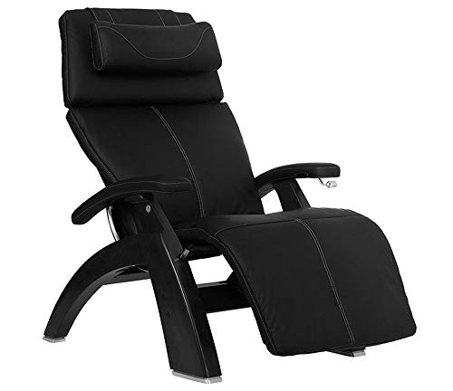 Perfect Chair Human Touch PC-420 Classic Manual Plus Series 2 Black Matte Wood Base Zero-Gravity Recliner - Black SoftHyde Vinyl