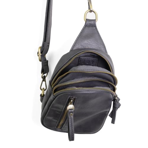 Image of Joy Susan Skyler Sling Bag: Vegan Leather, Zippered Closure, Brass Plated Hardware