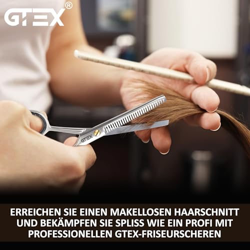 GTEX Effilierschere Friseur - 6,5 Zoll Professionelles Ausdünnschere Haare