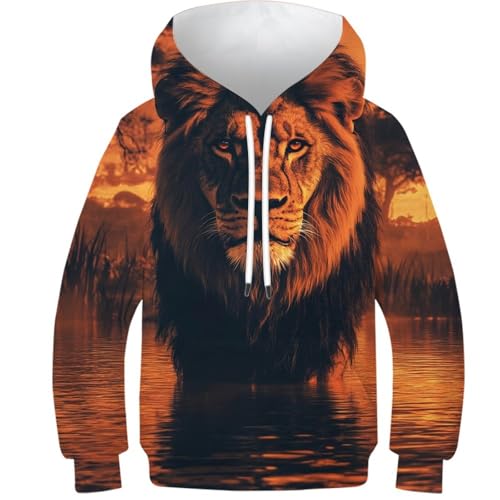 Sweat lion 3D vêtement d'automne idéal pour le collège et les loisirs