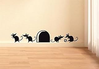 uksellingsuppliers Mouse Hole Funny Decal Sticker Football Team Skirting Board Wall Art Sticker Vinyl Decal 20cm x 5cm