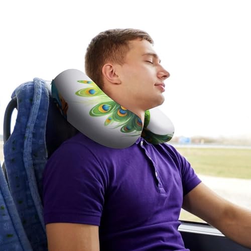 Almohada de espuma viscoelástica U con funda lavable miniatura 7