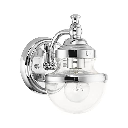 Image of Livex Lighting 17411-05 1 Light Polished Chrome Wall Sconce