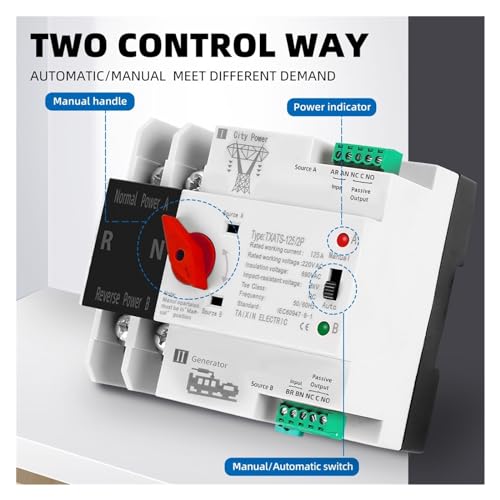 ATS commutateur de transfert automatique triphasé 4P 125A pour rail DIN