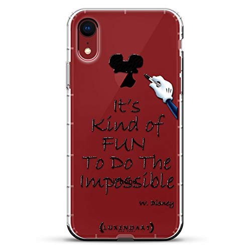 W. DISNEY QUOTE | Luxendary Air Series Clear Silicone Case with 3D printed design and Air-Pocket Cushion Bumper for iPhone XR (new 2018/2019 model with 6.1