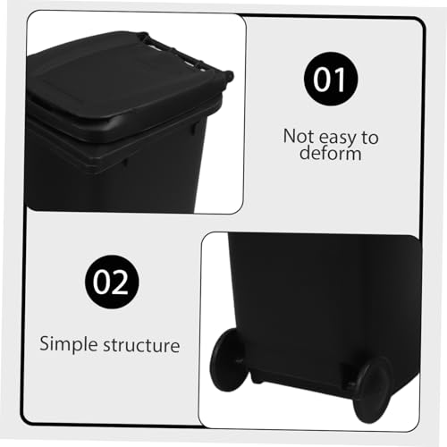 Set de 2 mini canecas de basura para escritorio de plástico miniatura 7