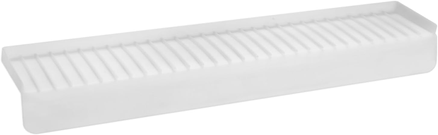 Snuggery 30"x4" Silicone Sink Edge Protector - Splash Guard with Suction Cups & 5° Tilt, Cuttable Edge Guard for Kitchen Sink, Bathroom,Granite & Quartz Countertops(White)