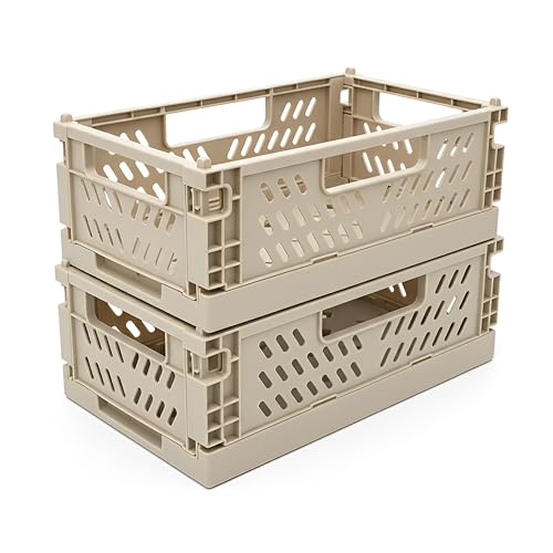 IThinkHome Strong Folding Collapsible Plastic Storage Crates