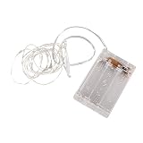 Rayher Minicadena de luces LED con alambre/temporizador, color amarillo claro 69169159