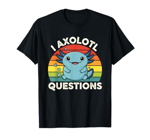Funny Adorable Pet I Axolotl Questions Pun Rétro Classique T-Shirt
