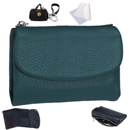 Joyfullygo Wallet, Upgrade Unisex Pebble Soft Genuine Leather Cash Wallet With Card Holder, Can Hold Coins Id Cards (Light Blue)