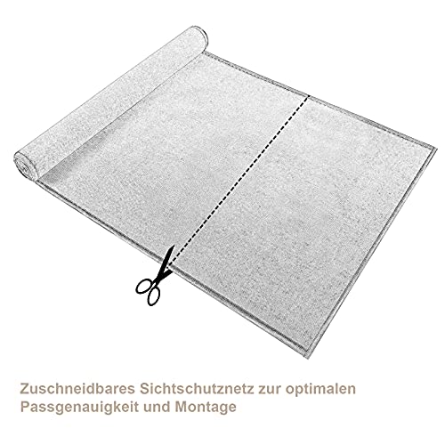 WOLTU Zaunblende Tennisblende 1x20m aus 180 g/m² HDPE, Schattiernetz Sichtschutz Windschutz Staubschutz Sonnenschutz Gewebe Netz mit Kabelbinder anthrazit