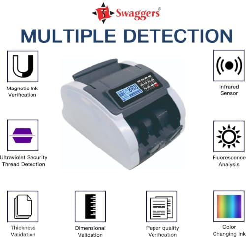 Image of swaggers Updated Heavy Duty Note /Currency /Cash /Money Counting Machine with Fake Note DetectionFor All Old /New Notes. 1 Year offsite Warranty