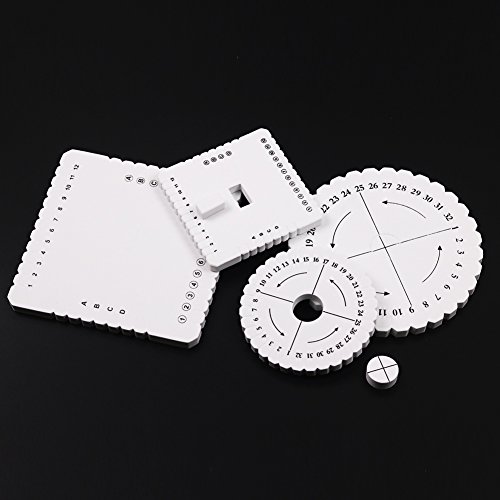 Kumihimo Disks Set Of 4 Different Looms (Small & Large Round/Square Plate) (White) #TOP6