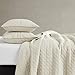 palassio Beige 100% Cotton Quilt Queen Size Bedding Sets with 2 Pillow Shams, Textured Lightweight Soft Bedspread Shabby Chic Coverlet, Neutral Quilted Comforter Bed Cover for All Season, 3 Pieces