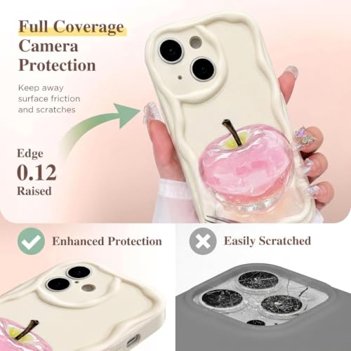 Image of VONZEE Cute Pink Transparent Back Cover for iPhone 15| Clear Shockproof TPU Protective Case | Slim Anti-Yellowing Crystal Clear Phone Cover for Girls and Women