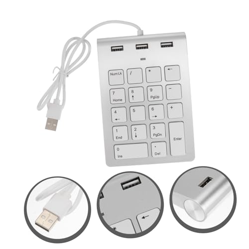 Pavé numérique en métal argenté Kombiuda avec hub USB robuste