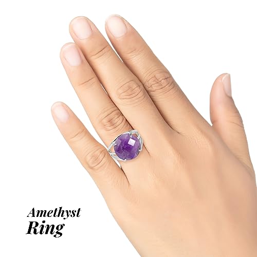 Image of Reiki Crystal Products Adjustable Rings, Round Cutting, Amethyst, Black Tourmaline, Goldstone brown, Green Jade, Lapis Lazuli, Opalite, Red Jasper, Rose Quartz, Tiger eye, Gemstone Ring