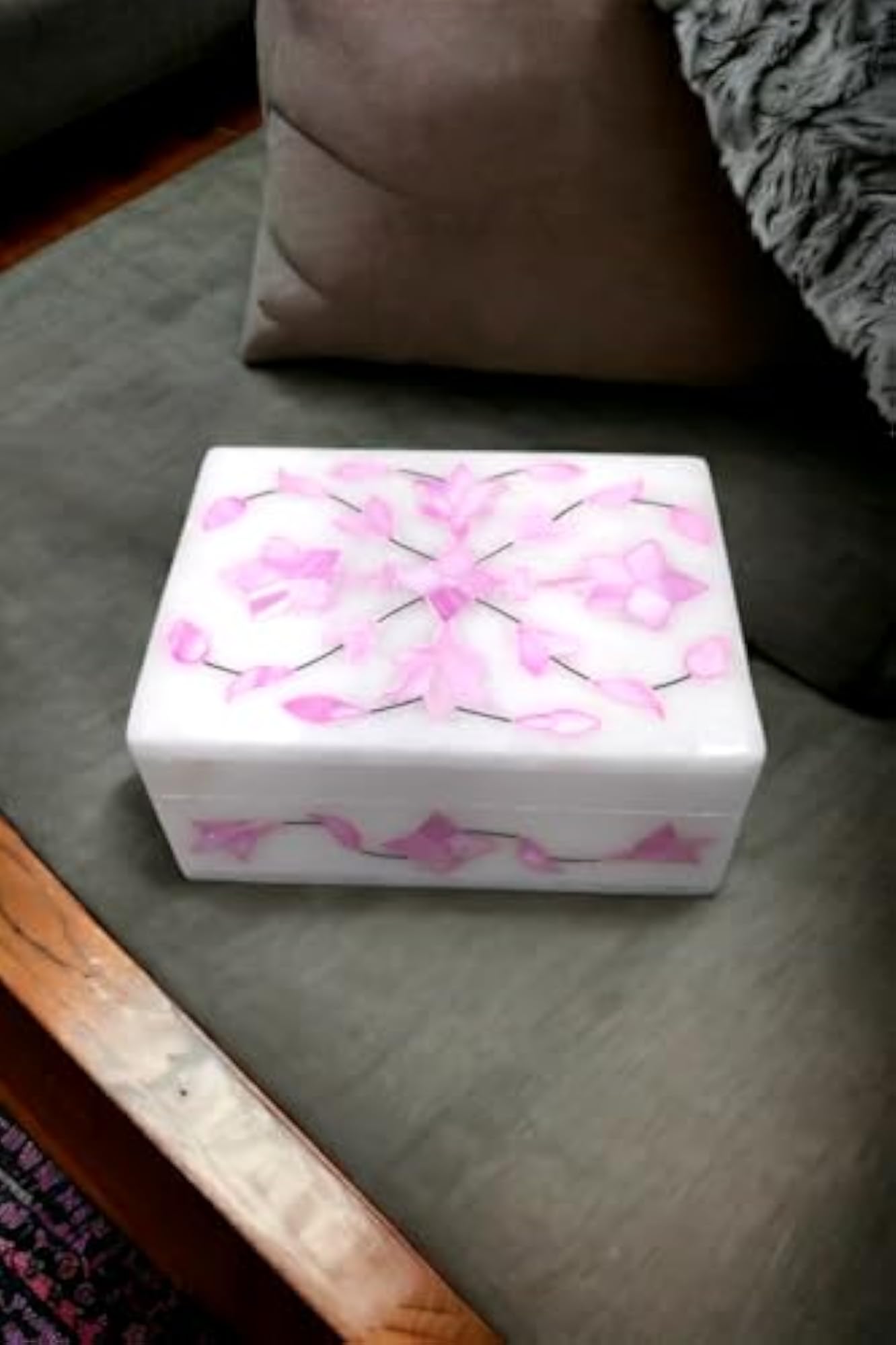 White Marble Decorative Jewellery Box, Valentine's Day Gift