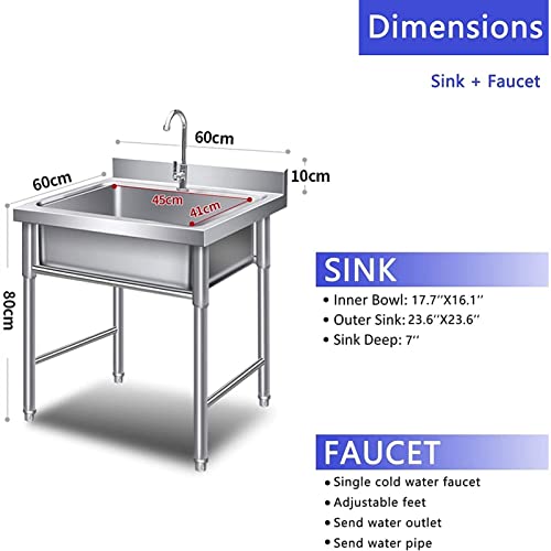 Fregadero 304 de acero inoxidable resistente a la corrosión con soporte para cocinas de bar 8