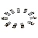 Produktbild Moligh doll 10 Stueck USB 5 Pin Stecker Stecker DIY SMT Stecker Silber Ton dunkelgrau