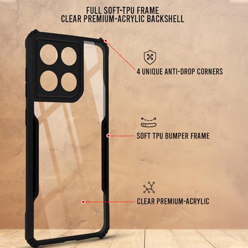 Image of Jkobi Back Case Cover for Motorola Moto Edge 60 Stylus (Shockproof with Polycarbonate Clear Panel | Professional Black)