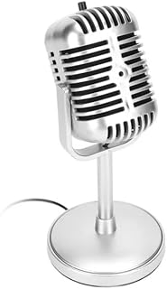 Vintage-Style Retro USB Desktop Microphone with Omnidirectional Pickup – K19 Fashion Microphone for PC, Laptop, Vlogging, Streaming – 2.0m Cable
