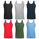 Undercover 6 Pack Mens 100% Cotton Jersey Vests Dark Mix Medium