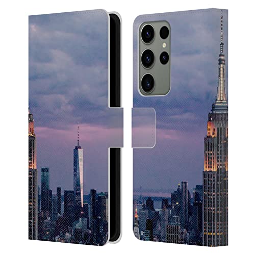 Carcasa de cuero tipo libro para Samsung S23 Ultra Head Case Designs Haroulita Amanecer Urbano