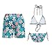 Gekhuqory Tropical Flowers Print Matching Bathing Suits for Couples Beach Bathing Suit Fashion Mens Swim Trunks Family Matching Swimsuits His and Her Swimsuits S