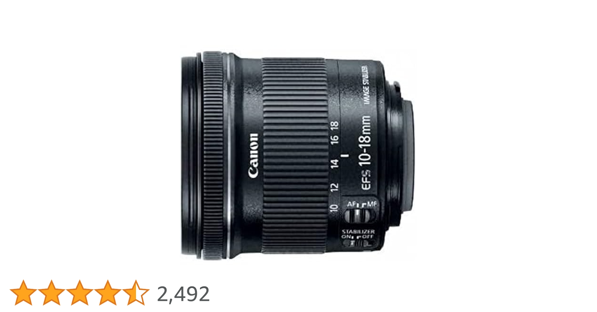 Canon EF-S 10-18mm f/4.5-5.6 is STM Lens, Lens Only : Amazon
