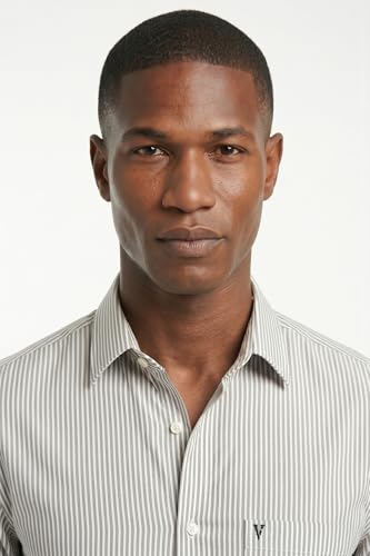 Image of Van Heusen Men's Casual Shirt for Men | Cotton | Stripe | Slim Fit | Full Sleeves |