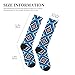 Supdreamc Cute Comfortable Socks for Adults Blue Geometric Tribal Navajo Aztec Ethnic, Fashion Compression Knee High for Daily Wear Outdoor Running Hiking Sports Gifts