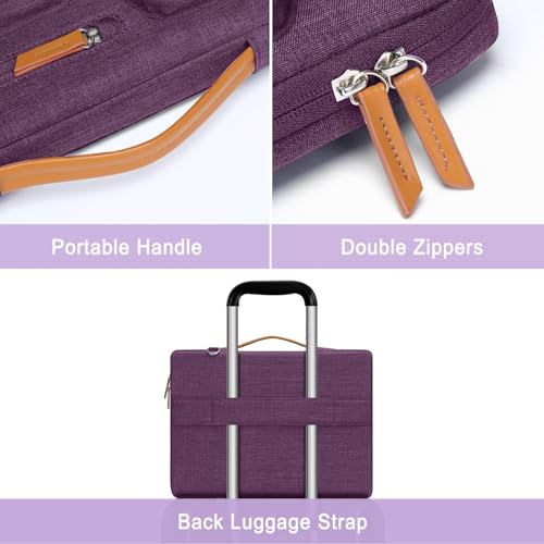 Image of MOSISO 360 Protective Laptop Shoulder Bag,15-15.6 inch Computer Bags Compatible with MacBook Pro 16 inch, HP, Dell, Lenovo, Asus Notebook,Side Open Messenger Bag with 4 Zipper Pockets, Argyle Purple