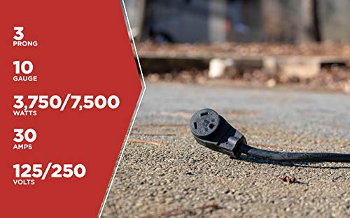 Road Power 65039601 25' 10/3 30-Amp Extension, Heavy Duty, Weather Resistant Rv And Marine Boat Power Cord Suitable For Mobile Homes And Recreational Areas, Black #TOP6