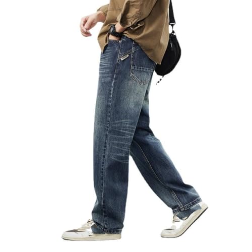 Jeans Pants Trousers Denim Spring and Autumn High Street Retro Non Stretch Nostalgic Trendy Loose Wide Leg