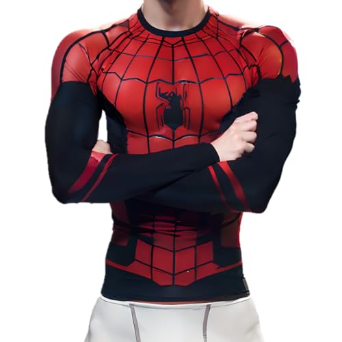 Men's Anime Long Sleeve Compression Shirt Workout Gym Top