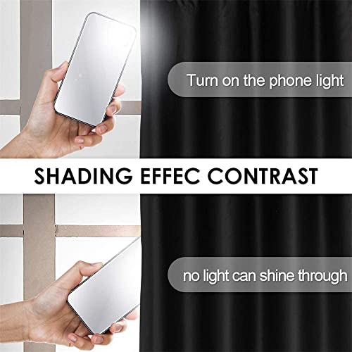 Hofamplly Blackout Window Curtains 102 Inches Long, Black Rod Pocket Room Darkening Curtains, Polyester Noise Reduction Curtains & Drapes For Bedroom, Living Room,2 Panels 52" W X 102" L #TOP4